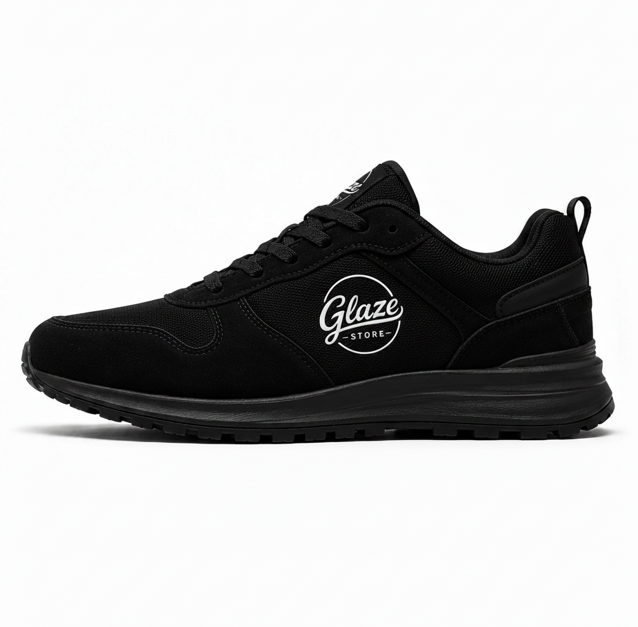 Glaze Urban All-Black Walking Sneakers