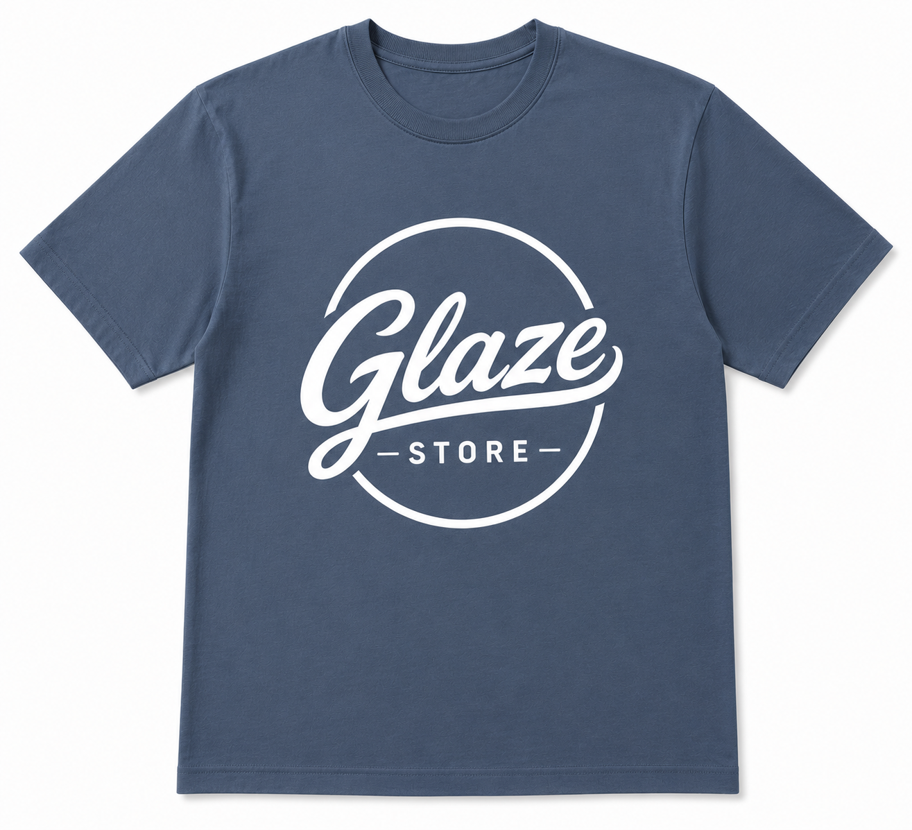 Glaze Premium Cotton Graphic T-Shirt – Slate Blue