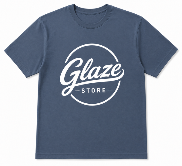 Glaze Premium Cotton Graphic T-Shirt – Slate Blue