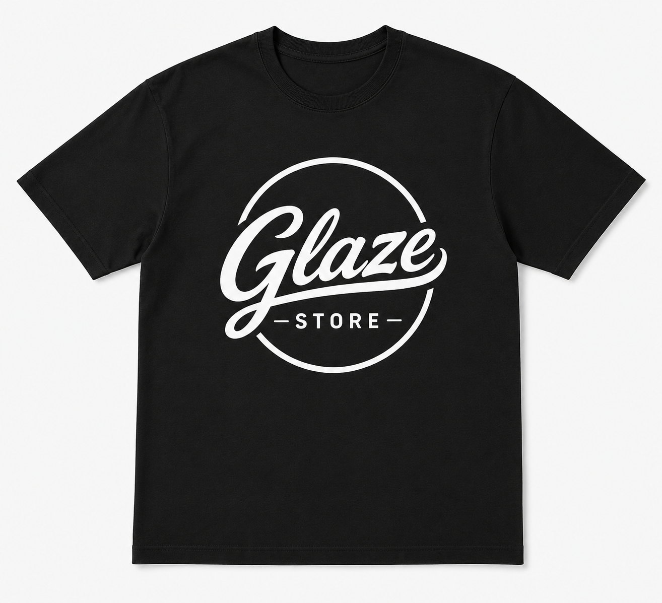 Glaze Premium Cotton Graphic T-Shirt – Jet Black